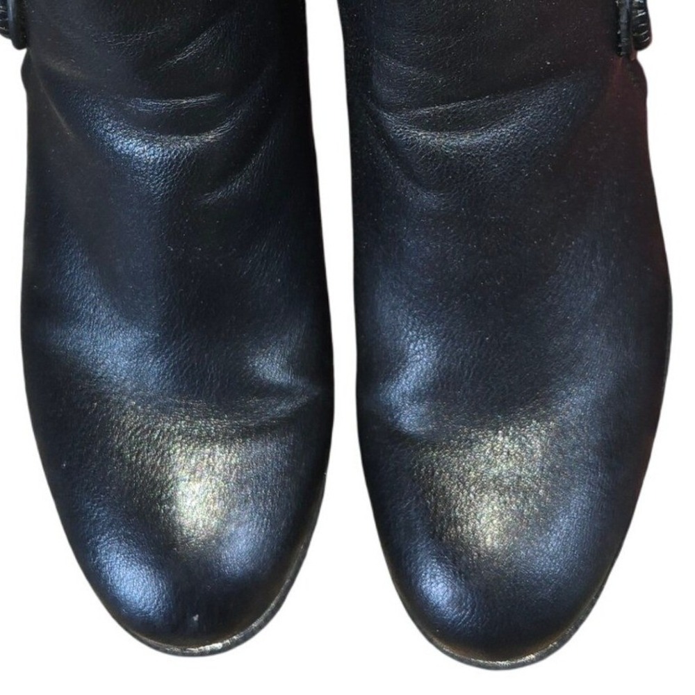 Baretraps Black Ankle Bootsโ Round Toe Faux Leather Comfort Casual Shoes